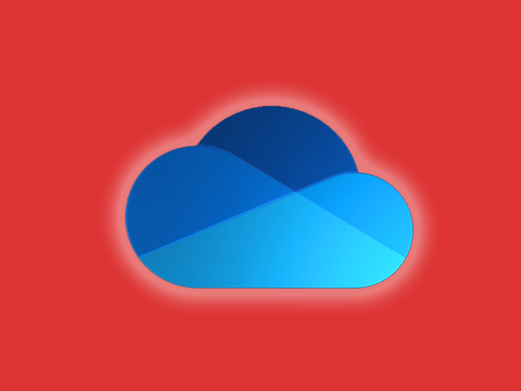 Microsoft onedrive icon on an orange background